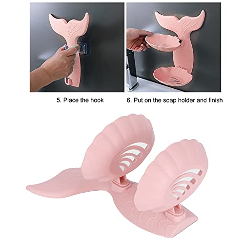 BORDSTRACT Self Draining Soap Dish Holder, Double Layer Wall Mounted Sponge Rack for Bathroom Kitchen Sink Organization with Adhesive Installation