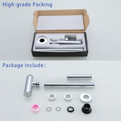 Bathroom Basin Sink Bottle Trap Waste Pipe 1-1/4 inch Slip Inlet Drain Tube Kit,Extra Long Slip Joint Extension Tube Tailpiece for Sink Drain,Smooth Polished Chrome,SW-83088C. - color: T01-Chrome