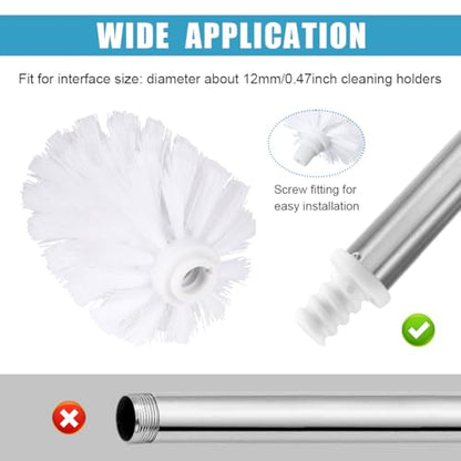 2pcs Toilet Brush Replacement Head, Plastic Toilet Bowl Cleaning Brushes Head, Round Ball Shaped Toilets Brushes Heads Bathroom Brush Cleaners Tool(Color:White)