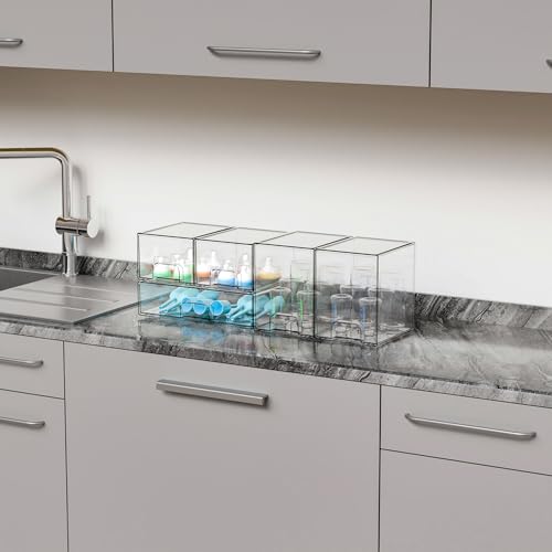 5 Set Clear Stackable Storage Drawers and Acrylic Drawer Organizer,BPA Free Baby Bottle Organizer for Countertop and Bottle Station Organizer for Breast Pump Parts,Pacifier and Baby Accessories - style: 5 PACK