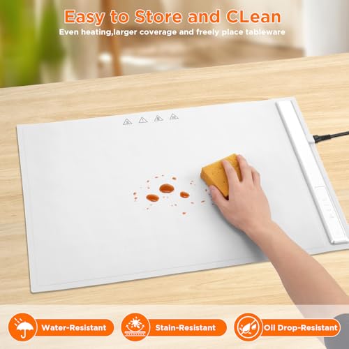 Portable Food Warmers,Electric Warming Tray Hot Tray Heating Mat Food Warmer Heating Pad Keep Foods Warming for Gatherings,Parties, Auto Shut-Off - color: Gray