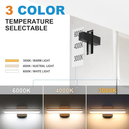 SineRise LED Modern Bathroom Vanity Light Fixtures (16-Inch, 3000K/4000K/6000K, Dimmable), Chrome Modern Acrylic Bathroom Wall Lighting Fixtures Over Mirror - color: Chrome, size: 16-Inch