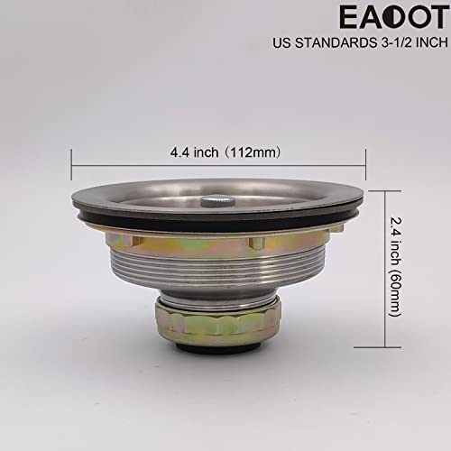 EADOT 3.5 Inch Nickel Sink Drain Assembly with Strainer Basket Stopper, 304 Stainless Steel Sink Strainer and Stopper