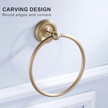 Antique Bronze Towel Ring for Bathroom Hand Towel Holder Wall Mounted - color: Towel Ring