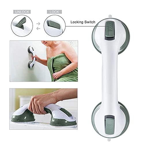 Handrail Bathroom Bathroom Grip Handle Show Tub Suction Cups Grab Bar Handle Support Strong Mount Grab Bar Support 2pcs 12'' Inch