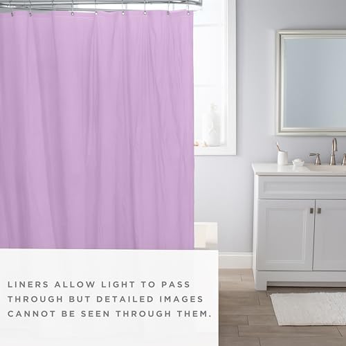 Bath Bliss 2 Pack PVC Heavy Weight Shower Curtain Liner | 4G | 70" x 72" | Rust Resistant Copper Grommets | Magnetic Hem | White - color: Purple