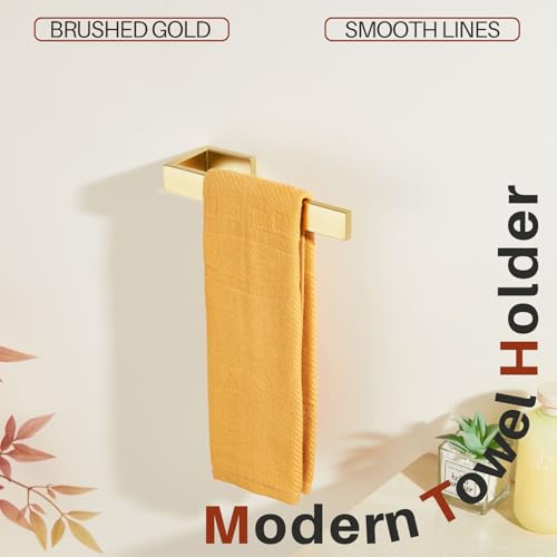 KOKOSIRI Hand Towel Bar Bath Towel Holders Wall Mount Kitchen Towels Shelves Bathroom Accessory Brushed Gold Stainless Steel, B3009BG - color: Brushed Gold
