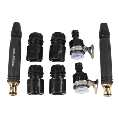2Pack High Pressure Adjustable Spray Nozzle with Connect Fitting | Universal Faucet Adapter Hose Sprayer Kit for Car Wash, Garden Watering, Patio Cleaning and more