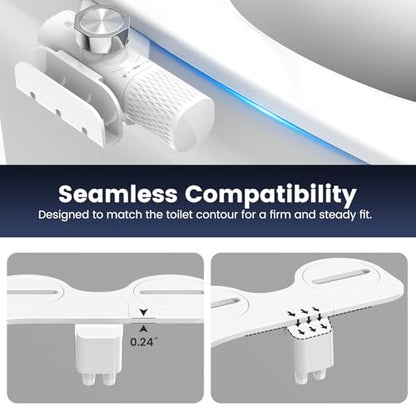 FEELSO Bidet Attachment for Toilet with Filter, Bidet Toilet Seat | Ultra-Slim & Non-Electric Bidet Sprayer, Self-Cleaning Dual Nozzle (Frontal/Rear Wash), Adjustable Water Pressure - style: Cold