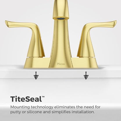Pfister Willa Bathroom Sink Faucet, 4-Inch Centerset, 2-Handle, 3-Hole, NSF Certified, Brushed Gold Finish, LF048MALBG (Pack of 3) - color: Brushed Gold, size: 3 Pack