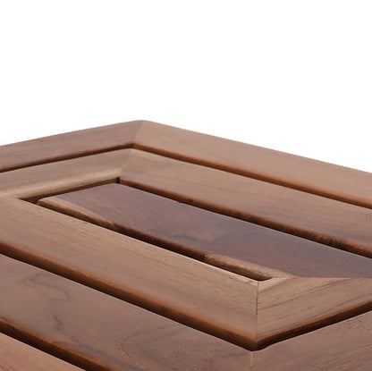 Teak Shower Bench - Teak Shower Seat - Wood Bathroom Stool (Serenity) - color: Natural, size: Medium