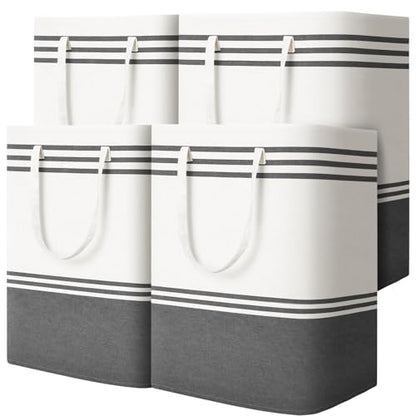 4 Pack Large Laundry Baskets, Laundry Hampers, Freestanding Waterproof Collapsible Clothes Bag with Extended & Reinforced Handles - Clothes Basket for Dorm, Bathroom, Home (100L) - size: 4 x 100L