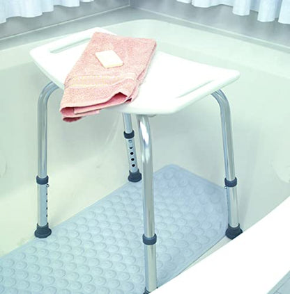 DMI Shower Chair Bath Seat for Tub or Shower Bench for Inside Shower, Made of Non Slip Aluminum with Plastic Seat, No Tools Needed, Adjustable Height, Holds Weight up to 300 Pounds, Bath Bench, White - style: Without Back