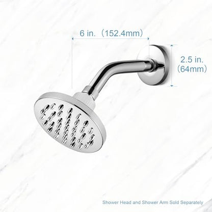 OFFO Shower Arm with Flange, 6 in Wall Mount Replacement Angle Shower Head Arm Wall-Mounted For Fixed Shower Head & Handheld Showerhead, Chrome - color: Chrome, style: 6 in
