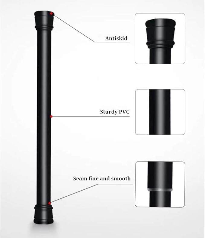 Bettli Spring Loaded Curtain Tension Rod Bit Holder Extensions 12-20 inches (Black 2) - color: Black 2