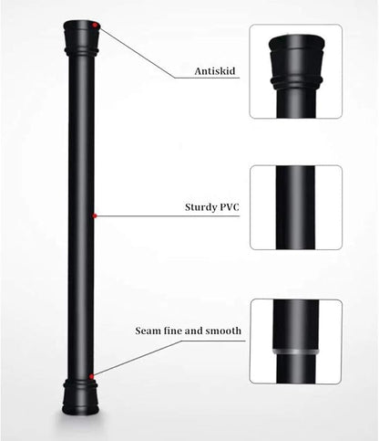 Bettli Spring Loaded Curtain Tension Rod Bit Holder Extensions 12-20 inches (Black 2) - color: Black 2