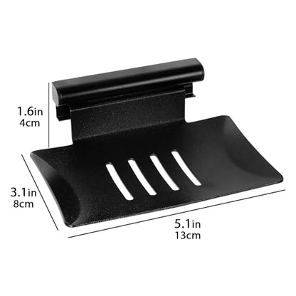 Detachable Soap Dish for Shower, 4 Slot Self-Adhesive Soap Holder for Bathroom, Wall Mounted Shower Soap Holder, Stainless Steel Soap Tray Black - color: Black Detachable 1pack
