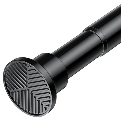 Black Tension Curtain Rods 28 to 63 Inch,1"Heavy Duty Shower Curtain Rod，No Slip No Drill Adjustable Shower Rod for Bathroom, Window, Closet & Wardrobe - color: Black, size: 28-63 inch