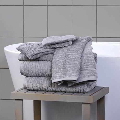 SKL Home CloudSoft Cotton Luxury Hand Towel 2pc Set for Bath/Kitchen/Bar & Gift, Gray - color: Gray, style: Hand Towels (Set of 2)