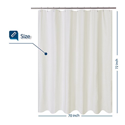 Barossa Design Soft Microfiber Fabric Shower Liner or Curtain, Hotel Quality, Machine Washable, Water Repellent, Cream, 70 x 72 inches - color: Cream, size: 70"W x 72"L (Pack of 1)
