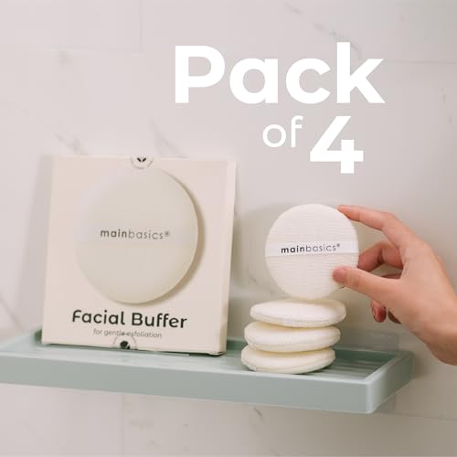 MainBasics Face Scrubber Exfoliator Pads 4-Pack | Exfoliating, Facial Cleansing, Buffing Sponge