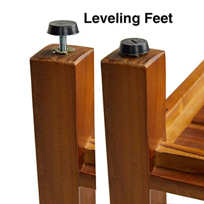 Teak Shower Bench with Shelf 30 Inch for Bathroom, Spa - Fully Assembled, Shower Stool, The Freya