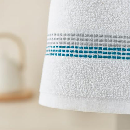 100% Cotton Washcloths 12x12 in, Teal (10 Pack) - color: Teal
