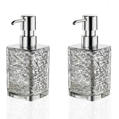 2 Packs Foaming Soap Dispenser 300ml (10.6oz) Foam Pump Soap Dispensers Square Plastic Hand Soap Lotion Dispenser for Hand Soap Dish Wash Shampoo Body Wash