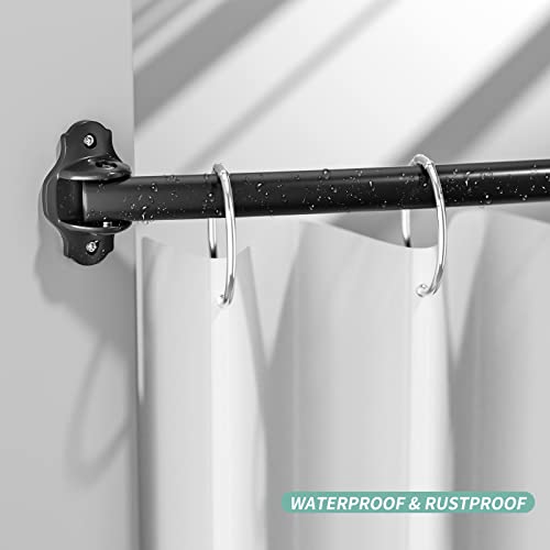 Mcrbeay Curved Shower Curtain Rod, Stainless Steel, Adjustable 40-72 inch | Heavy Duty, Extra Wide Round Shower Rod for Bathroom, Shower Stall, Bathtub, Rustproof, Black - color: Black, size: 40-72 Inches
