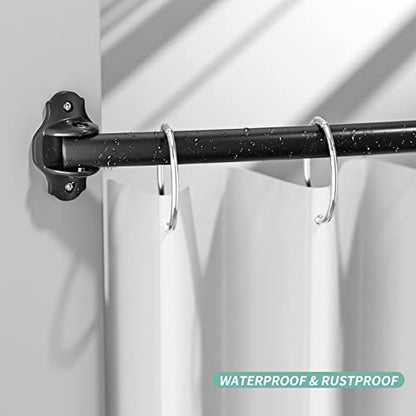 Mcrbeay Curved Shower Curtain Rod, Stainless Steel, Adjustable 40-72 inch | Heavy Duty, Extra Wide Round Shower Rod for Bathroom, Shower Stall, Bathtub, Rustproof, Black - color: Black, size: 40-72 Inches