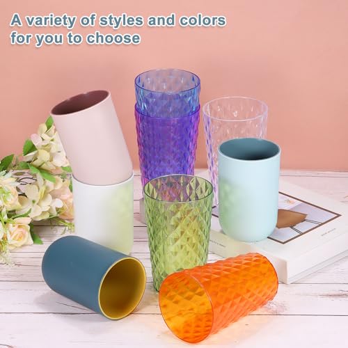 uxcell 2Pcs Plastic Drinking Cups, Double Color Unbreakable Reusable Bathroom Cup Mouthwash Cup Toothbrush Tumbler Holder, Dark Blue - color: Dark Blue