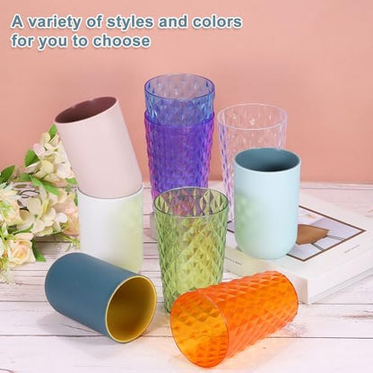 uxcell 2Pcs Plastic Drinking Cups, Double Color Unbreakable Reusable Bathroom Cup Mouthwash Cup Toothbrush Tumbler Holder, Dark Blue - color: Dark Blue