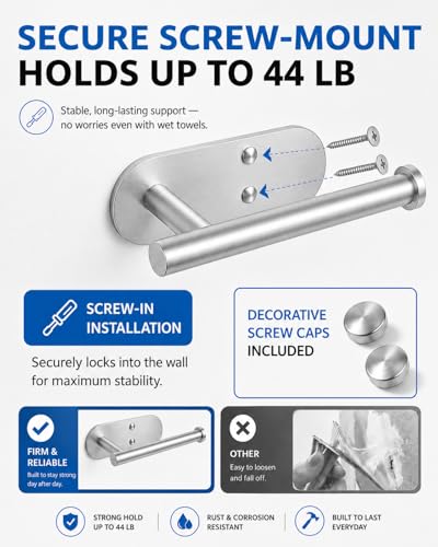 2Pcs Hand Towel Holder For Bathroom, Brushed Nickel Small Hand Towel Racks Bar Hanger For Rv Kitchen Wall Mounted, Thicken 6.3" SUS304 Stainless Steel Towel Ring Modern Contemporary Heavy Duty, 2 Pack - color: Silver