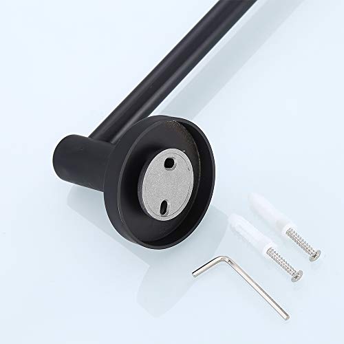 Black Bathroom Hardware Set Wall Mounted,24'' Towel Bar Adjustable,Toilet Paper Holder,Towel Ring,3-Piece Lavatory Shower Set with Gift Box,Black - size: 3 PCS