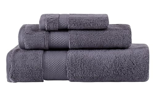 BAGNO MILANO Turkish Towels Hotel-Spa Towel Set, 100% Turkish Cotton | Ultra Soft Plush Absorbent Towels Set (Grey, Bath Towel Set of 2) - color: Grey, size: Bath Towel Set of 2