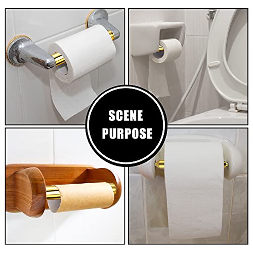 Shappy 4 Pcs Universal Toilet Paper Holder Replacement Rod Spring Loaded Plastic Retractable Paper Replacement Rod Toilet Tissue Roll Holder Insert for Bathroom Home Fixture Accessories (Gold) - color: Gold