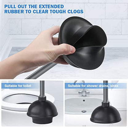 TRENTI Toilet Plunger and Brush with Holder, Bowl Brush and Heavy Duty Toilet Plunger Set for 5.7-inch Toilet Drain, 2-in-1 Bathroom Cleaning Combo with Modern Caddy Stand (Gray) | Toilet Plunger and Brush with Holder, Bowl Brush and Heavy Duty Toilet Plu