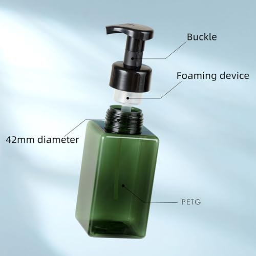 Plastic Foaming Hand Soap Dispenser Set, Reusable Pump Bottles for Kitchen and Bathroom for Shampoo Body Wash Facial Cleanser (2, Transparent+Blue, 450ML) - color: Transparent+blue