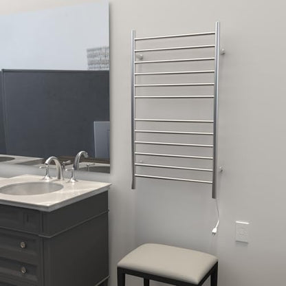 Amba RWHL-SB Radiant Large Hardwired + Plug-in Combo Straight 12 Bar Towel Warmer in Brushed - color: Brushed