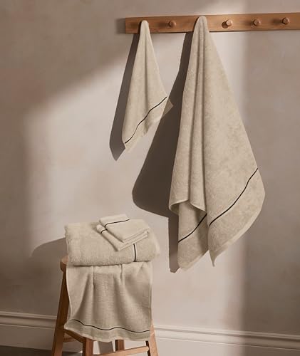 MyOwn Ultra Soft 6 Pack Cotton Towel Set, Contains 2 Bath Towels 28x55 inch, 2 Hand Towels 16x24 inch & 2 Wash Coths 12x12 inch, Ideal Everyday use, Compact & Lightweight - Tan - color: Tan, size: 6 Piece Set