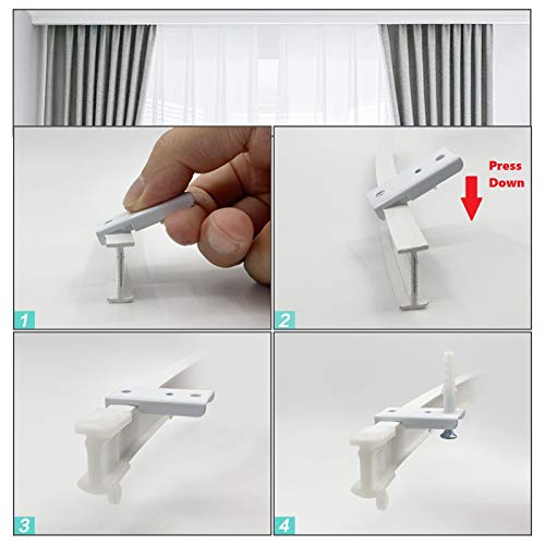 Ceiling Curtain Track Room Divider Curtain Track Ceiling Wall Mount Flexible Curved RV Bendable Track System with Clips Plastic Drop Sliding Curtain Track For Bay Window - color: White, size: 10Ft