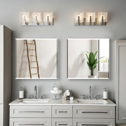 Bathroom Medicine Cabinet with 20x20 in Square Beveled Frameless Mirror,Wall Mounted Mirror Cabinet for Bathroom Toilet Kitchen,Recess or Surface Mount,Already Assembly - size: FMG-CM7005-2020