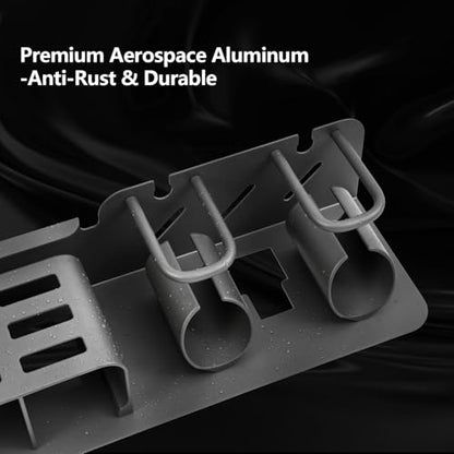 Electric Toothbrush Holder Wall Mounted - Aluminum, 3-Slot, Gray | Rust-proof Aluminum, Built-in Shelf. No-drill Mount. Holds 2 Brushes. Perfect Small Bathroom Storage - size: 3 Slots