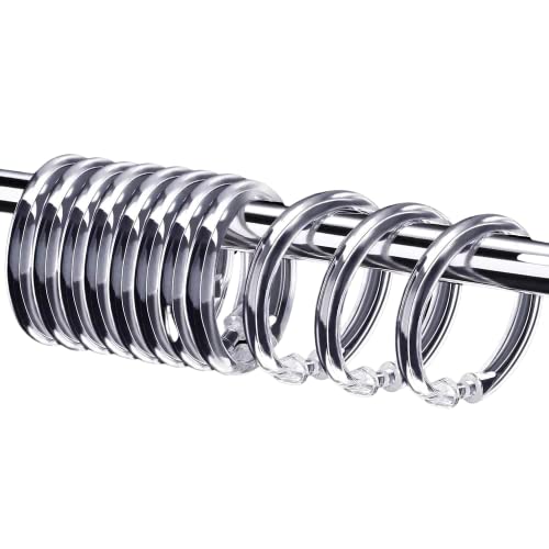 12 Piece Plastic Basic Locking Round Hook Easy Gliding Shower Curtain Rings Fits All Standard Size Shower Rods (Clear) - color: Clear