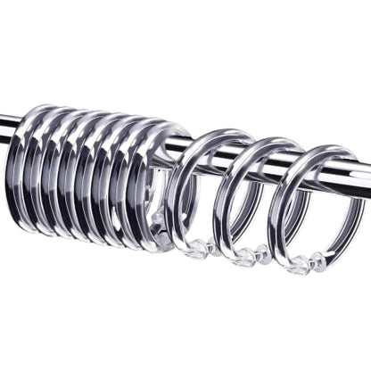 12 Piece Plastic Basic Locking Round Hook Easy Gliding Shower Curtain Rings Fits All Standard Size Shower Rods (Clear) - color: Clear