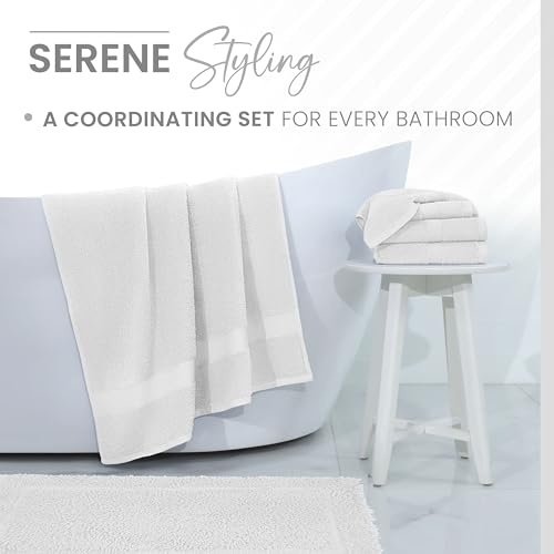 Martex Ringspun Bath Rug, 20" x 30", White | 100% Cotton, Super Soft, Super Absorbent, Non-Slip, Quick Drying - color: White