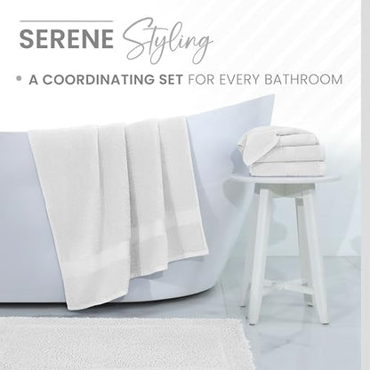 Martex Ringspun Bath Rug, 20" x 30", White | 100% Cotton, Super Soft, Super Absorbent, Non-Slip, Quick Drying - color: White