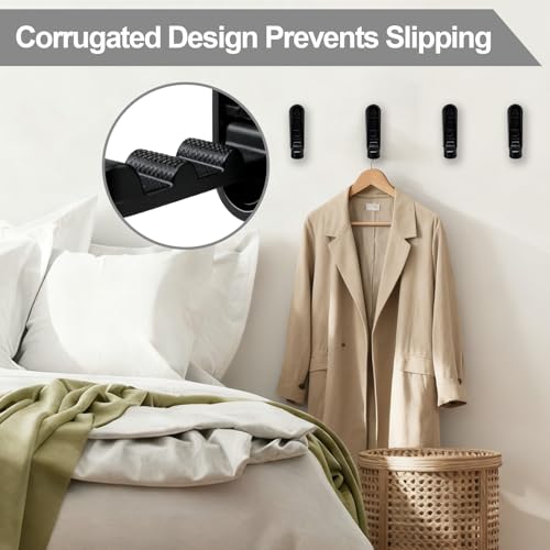 6 Pack Folding Wall Hooks – Heavy Duty Black Coat Hooks, Foldable Zinc Alloy Wall Mount Hooks for Hanging Coats, Hats, Towels, Bags, Keys, Robes, Christmas Socks & Wreaths – Holds up to 55 lbs - color: Black 6 Pack