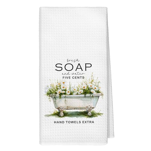 Funny Daisy Floral Hand Towels, Floral Hand Towels for Bathroom Decor, Rustic Farmhouse Daisy Flower Decorative Towel for Bathroom Washroom Toilet, 16x24 Inch - color: Daisy
