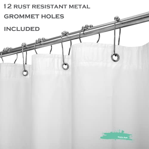White Plastic Shower Curtain Liner, 72x72 Inch Thin Lightweight Plastic Bathroom Shower Showroom Inner Curtain with Rustproof Metal Grommet Holes and Weighted Magnets - color: A03-white, size: 72"W x 72"L (Pack of 1)